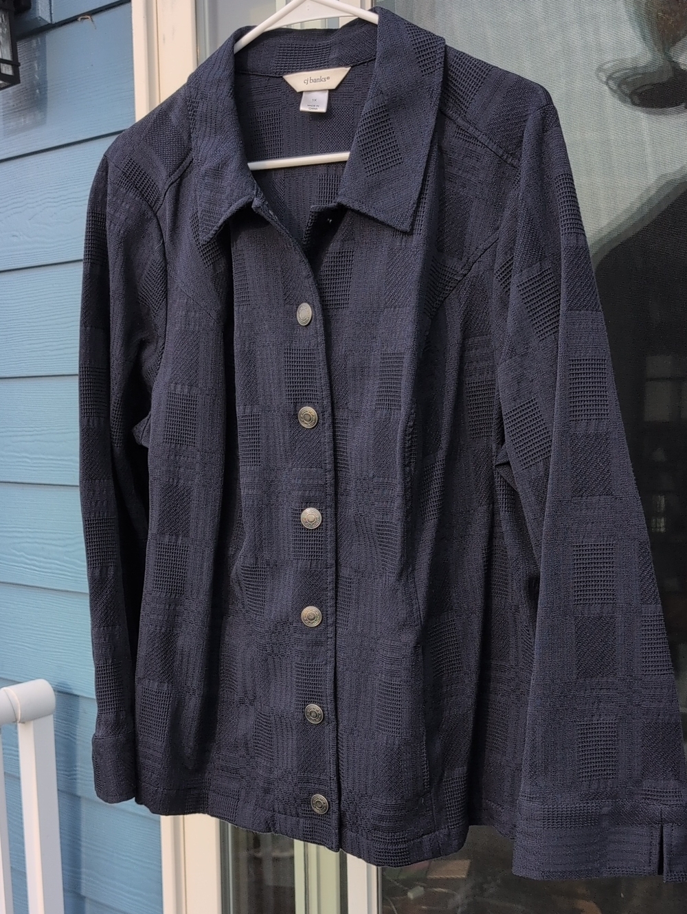 CJ Banks Navy Textured Jacket